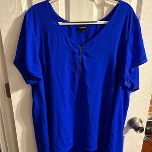 Torrid Royal Blue Blouse with Zipper Detail